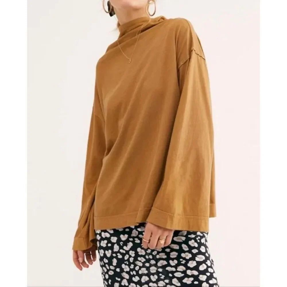 Free People We The Free Supernova Long Sleeve Tee| Mustard in Medium